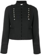 Red Valentino - Cropped Braided Military Jacket - Women - Polyester/spandex/elastane/acetate/viscose - 40, Black, Polyester/spandex/elastane/acetate/viscose