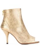 L'autre Chose Peep-toe Ankle Boots - Gold