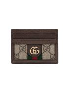 Gucci Ebony Ophidia Leather Cardholder - Brown