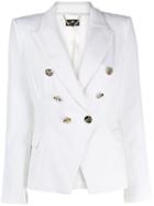 Elisabetta Franchi Fitted Double-breasted Blazer - White