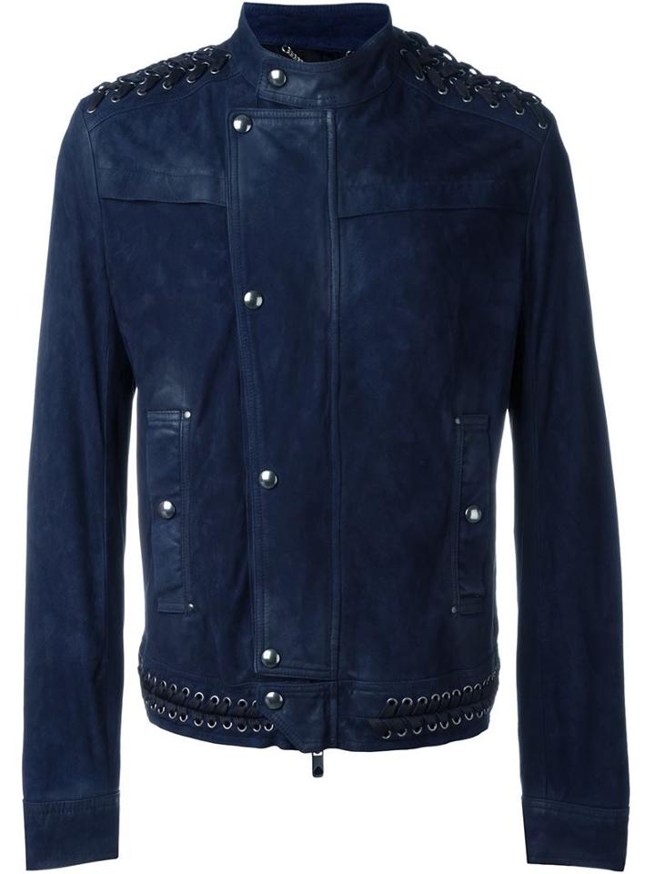 Diesel Black Gold Lace-up Detail Zip Fastening Jacket