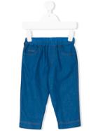 Moncler Kids - Embroidered Logo Jeans - Kids - Cotton/spandex/elastane - 9-12 Mth, Blue
