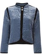 Forte Forte Lightweight Velvet Jacket, Women's, Size: 0, Blue, Viscose/silk/cupro/wool