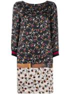 Clips Printed Loose Dress - Black
