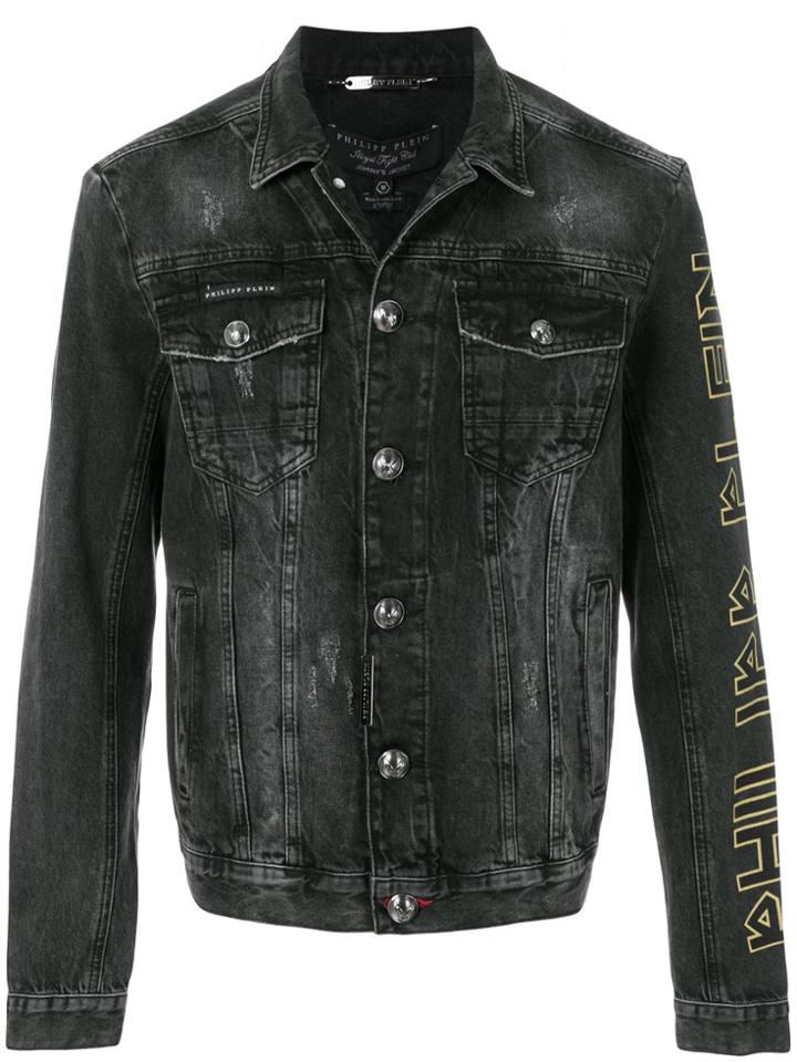Philipp Plein Snake And Lion Denim Jacket - Grey