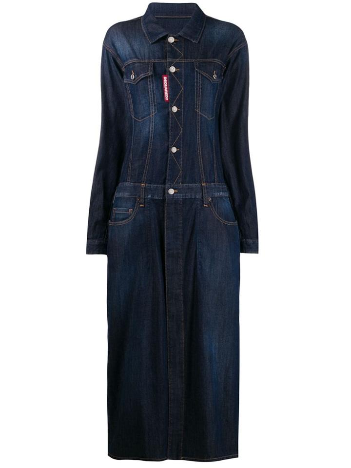 Dsquared2 Maxi Denim Dress - Blue