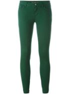 Dolce & Gabbana Skinny Jeans, Women's, Size: 40, Green, Cotton/spandex/elastane/calf Leather/zamac