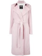 Msgm Belted Wrap Coat - Pink & Purple