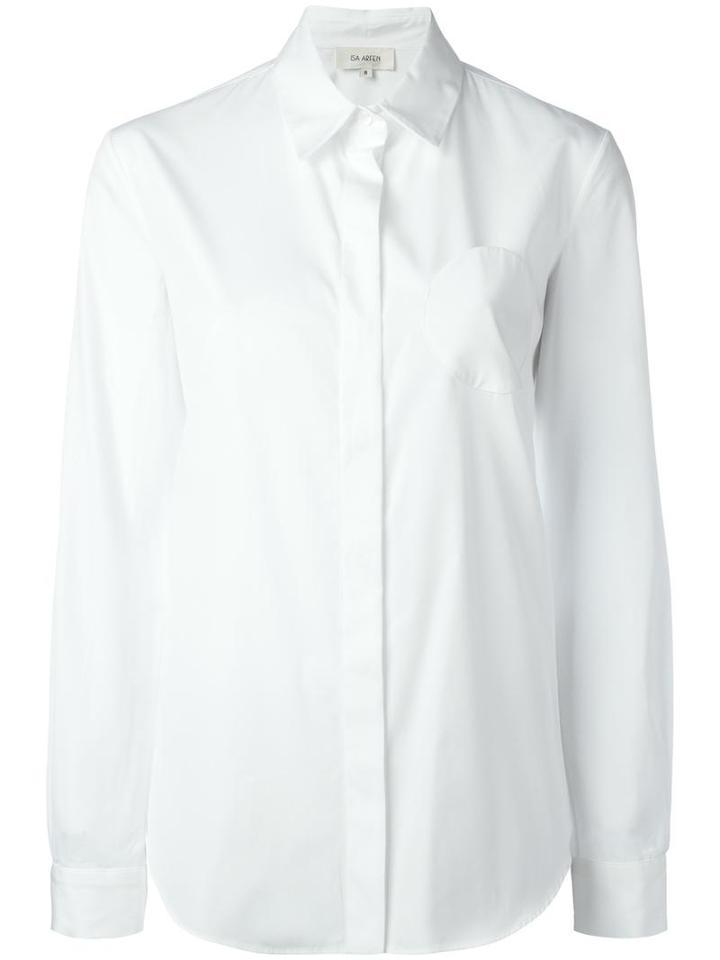 Isa Arfen Concealed Fastening Shirt, Women's, Size: 10, White, Cotton