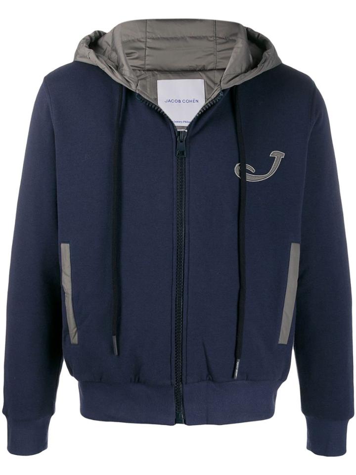 Jacob Cohen Embroidered Hoodie - Blue