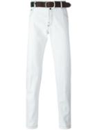 Kiton Slim-fit Jeans, Men's, Size: 33, White, Cotton/spandex/elastane