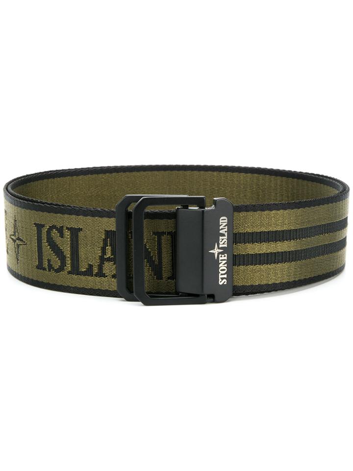 Stone Island Woven Logo Belt - Green