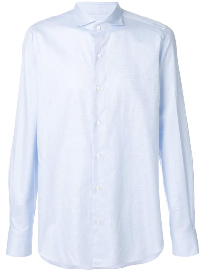 Finamore 1925 Napoli Milano Houndstooth Print Shirt - Blue