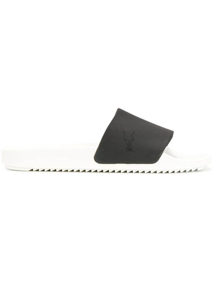 Rick Owens Drkshdw Contrast Strap Sliders - White