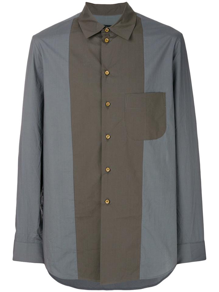 Uma Wang Contrast Fitted Shirt - Green
