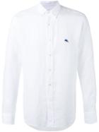 Etro Embroidered Logo Shirt, Men's, Size: Xl, White, Linen/flax