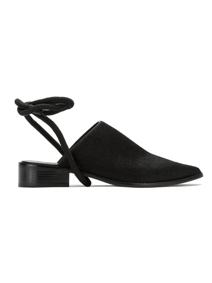 Osklen Leather Lace Up Mules - Black