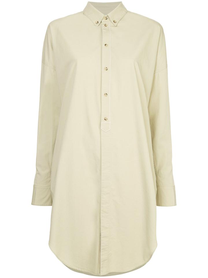 Bassike Button Shirt Dress - Brown