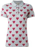 Burberry Heart Print Polo Shirt, Women's, Size: Large, Grey, Cotton/spandex/elastane
