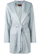 Max Mara Studio Cropped Wrap Coat - Blue