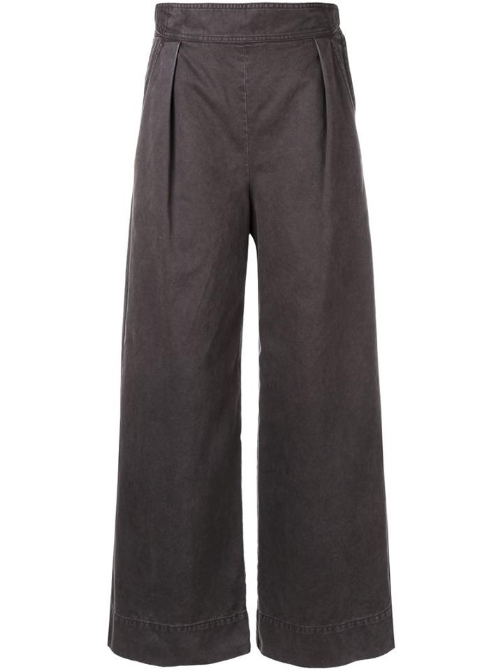 H Beauty & Youth. High-rise Flared Trousers, Women's, Size: Medium, Grey, Cotton