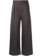 H Beauty & Youth. High-rise Flared Trousers, Women's, Size: Medium, Grey, Cotton