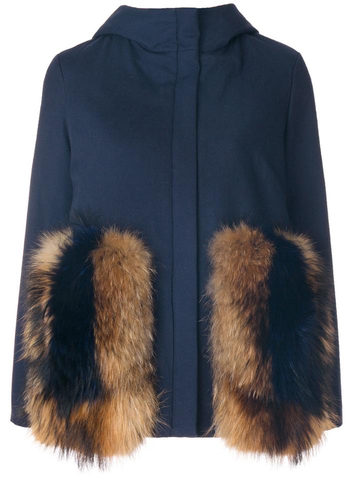Ava Adore Hooded Fitted Jacket - Blue