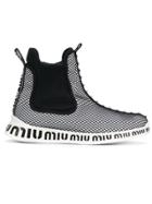 Miu Miu Embellished Mesh Sneakers - Black