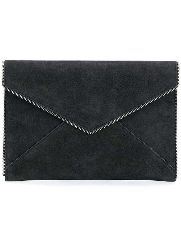 Rebecca Minkoff Envelope Zipper Trim Wallet - Black