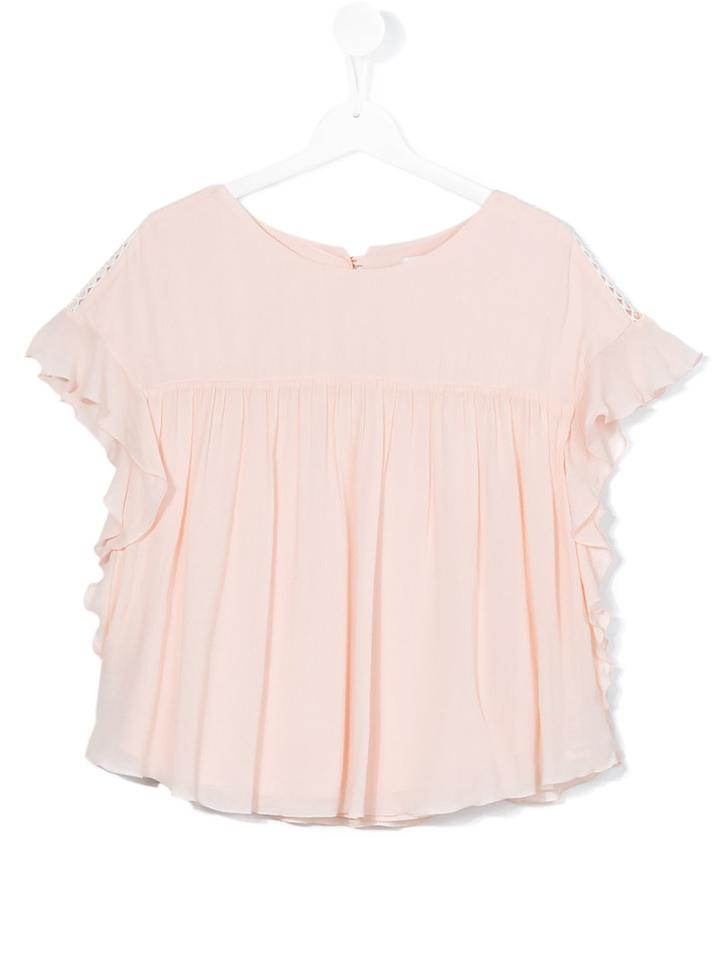 Chloé Kids - Frilled Smock Dress - Kids - Viscose - 14 Yrs, Pink/purple