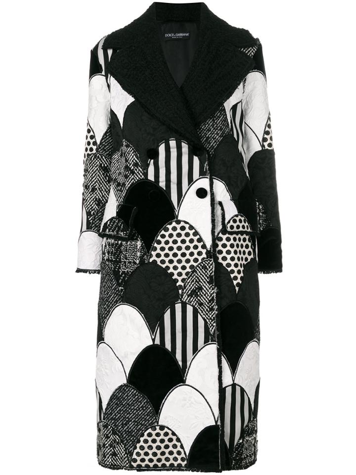 Dolce & Gabbana Patchwork Coat - Black