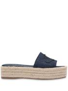 Prada Denim-look Platform Sandals - Blue