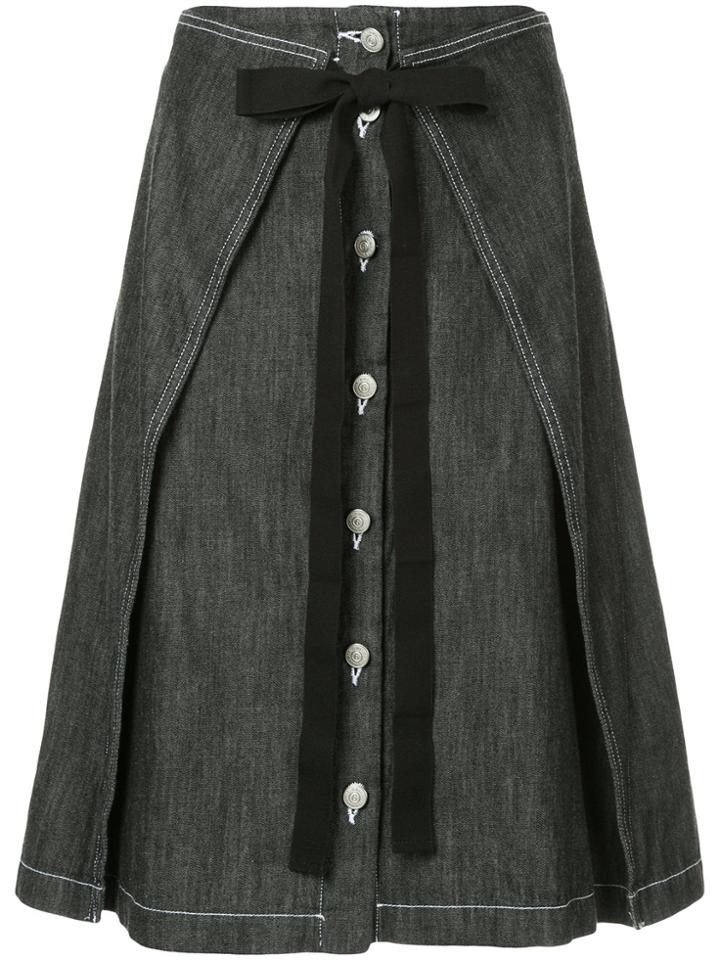 Mm6 Maison Margiela Bow Tie Denim Skirt - Blue