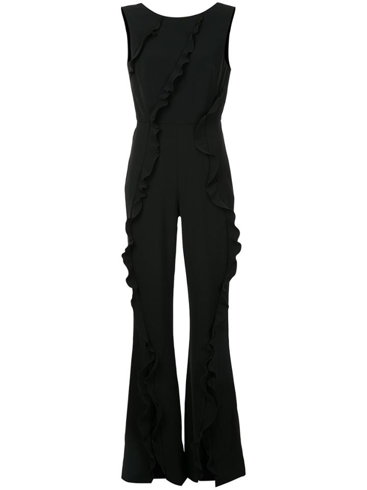 Saloni Asymmetric Flared Jumpsuit - Black