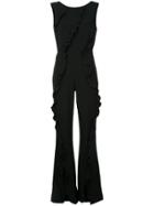 Saloni Asymmetric Flared Jumpsuit - Black