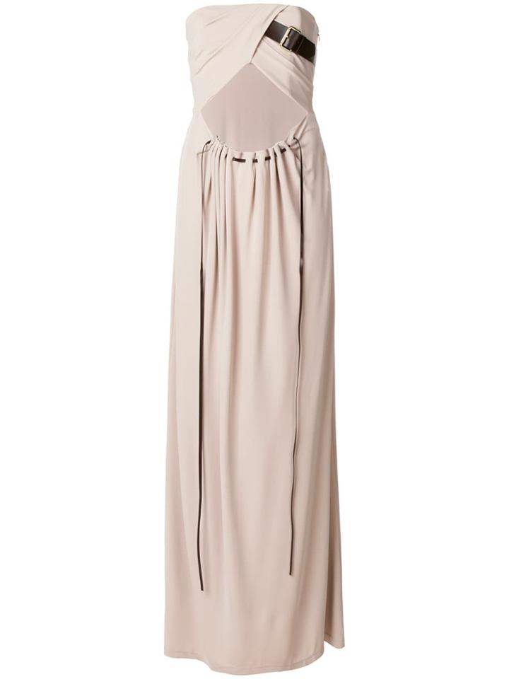 Alberta Ferretti Front Cut-out Dress - Nude & Neutrals