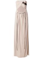 Alberta Ferretti Front Cut-out Dress - Nude & Neutrals