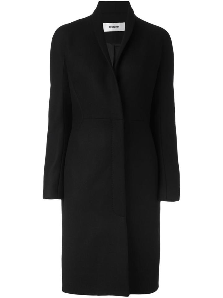 Chalayan Raised Collar Coat, Women's, Size: 46, Black, Polyamide/viscose/cashmere/virgin Wool