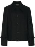 Ann Demeulemeester Tonal Floral Denim Jacket - Black