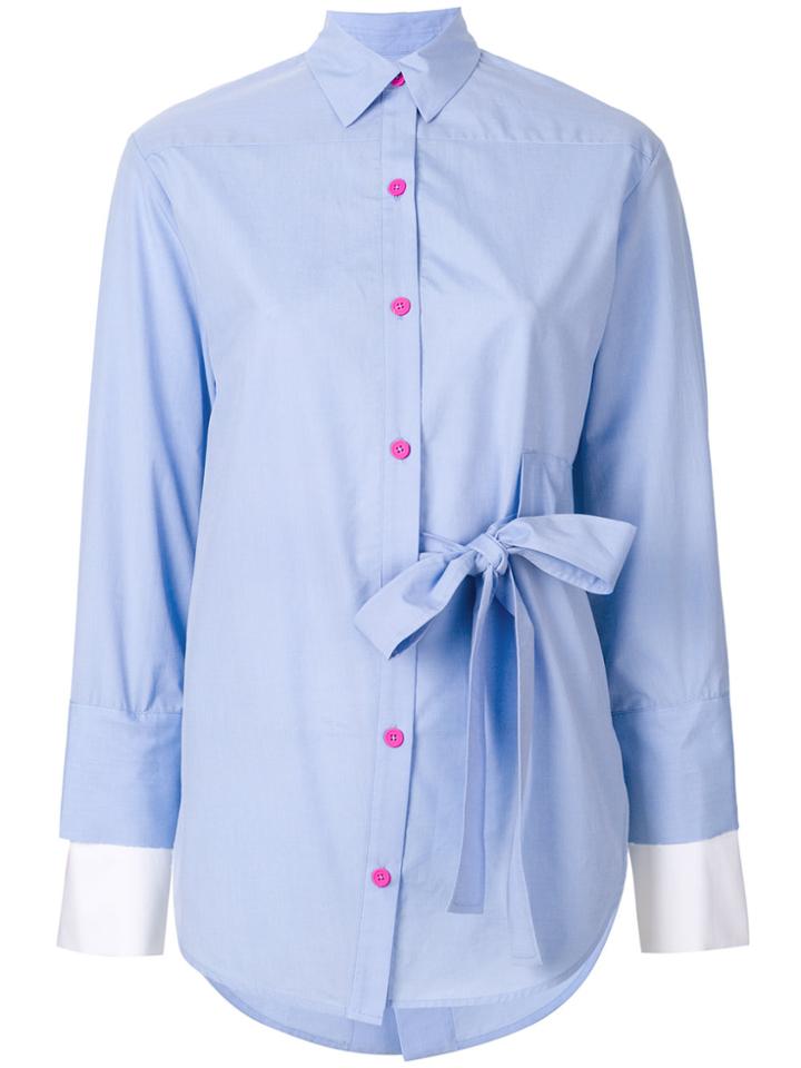 Eudon Choi Tie Waist Shirt - Blue