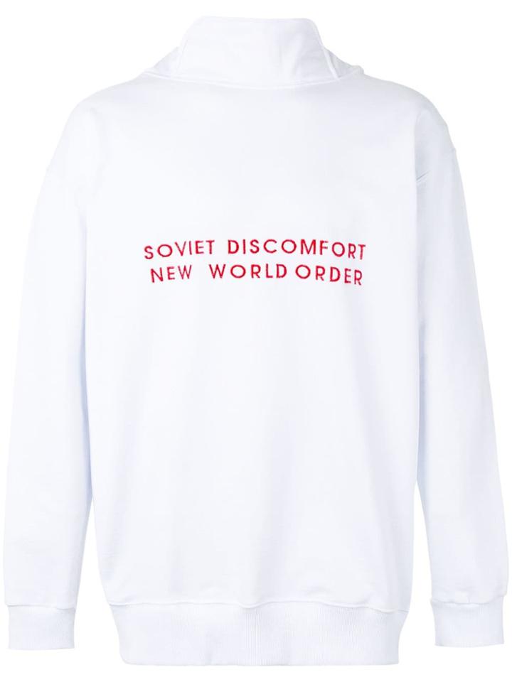 Omc Text Print Hoodie - White