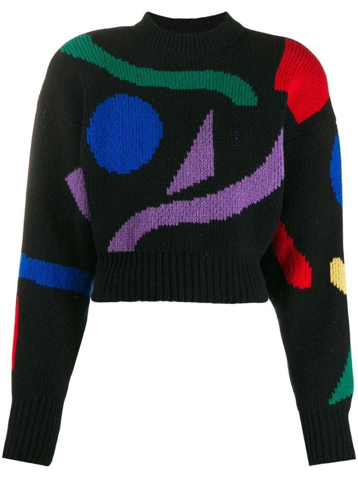 Attico Intarsia-knit Jumper - Black