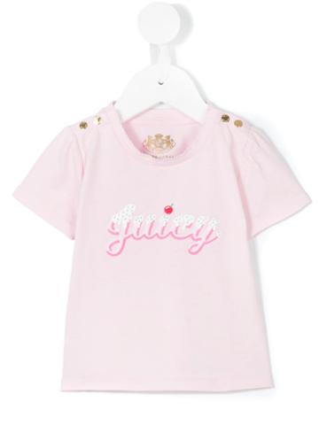 Juicy Couture Kids - Printed T-shirt - Kids - Cotton - 9-12 Mth, Pink/purple