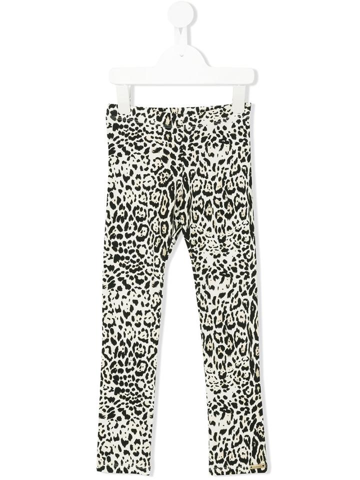 Roberto Cavalli Kids - Leopard Print Leggings - Kids - Cotton/spandex/elastane - 10 Yrs, Black