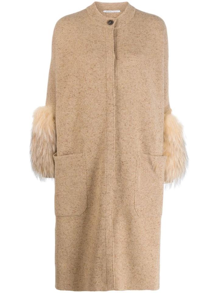 Agnona Fur Lined Cardi-coat - Neutrals