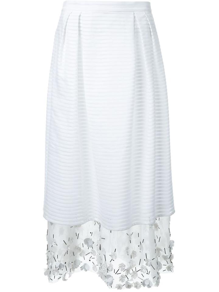 Mother Of Pearl Embellished Layered Skirt