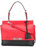 Moschino Logo Plaque Tote, Women's, Red, Leather