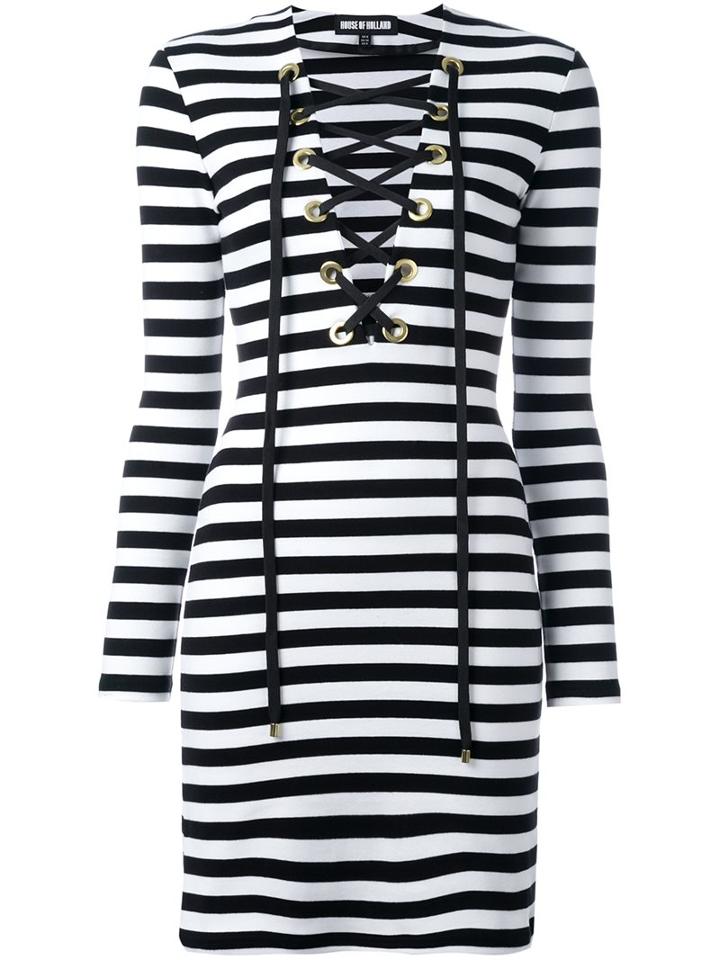 House Of Holland Striped Lace Up Dress