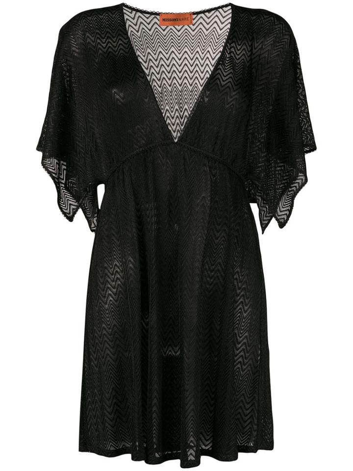 Missoni Mare Chevron Knit Beach Dress - Black