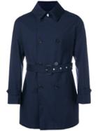 Mackintosh Navy Cotton Storm System Short Trench Coat Gm-005bs - Blue